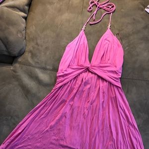 Pink halter dress Express size medium NWT